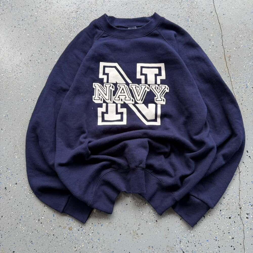 Vintage 80s Soffe Sweats Navy Blue Crewneck Sweatshirt - Large - Made in USA - Picture 8 of 8